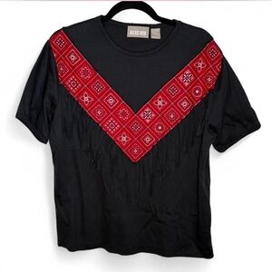 Alexis Reed Black Red Fringe Western Shirt Festival Country Concert L